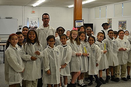 TCA students participate in lab coat experiment