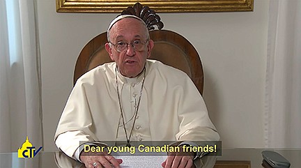 World needs you to be courageous, Pope tells young people in Canada