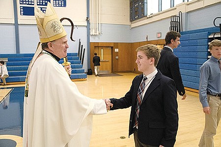 Bishop, priests of the Diocese share vocation journeys with Christian Brothers Academy students