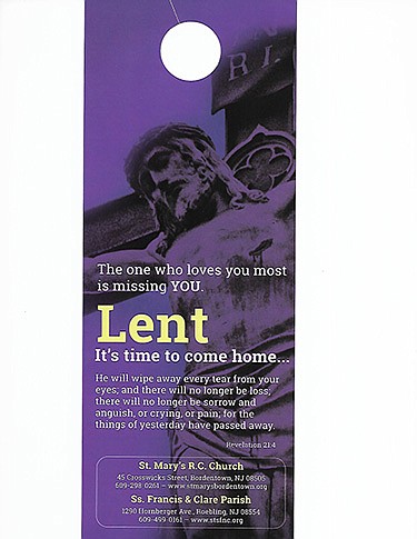 Parishes personalize Lenten door hangers to be distributed across Diocese
