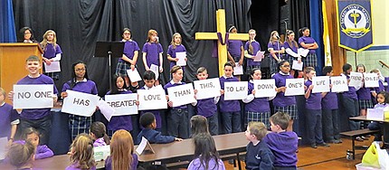 Sacred Heart Mini Vinnies share element of friendship on Purple Passion Day