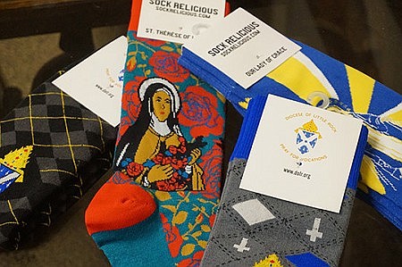 SUBSCRIBER EXCLUSIVE: Catholic-themed socks offer practical, spiritual support