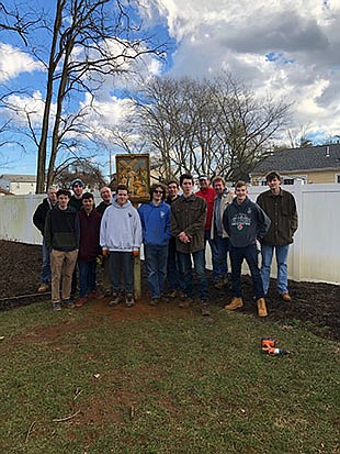 Eagle Scout project updates Stations of the Cross in Lincroft parish prayer garden