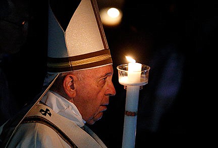 At Easter, the stones of sin, despair, are rolled away, Pope says at vigil