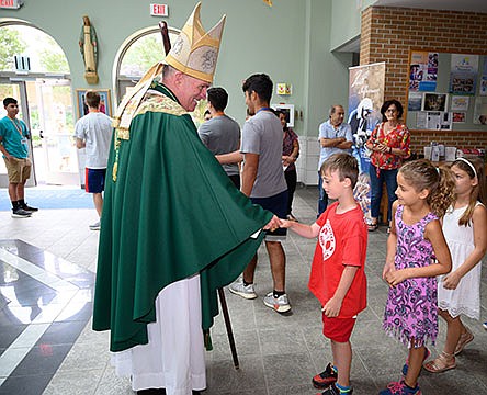 Holmdel parish's Summer Academy welcomes visit from Bishop O'Connell