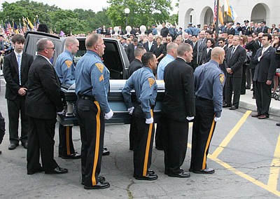 Thousands pay respects to fallen trooper at St. Veronica Church