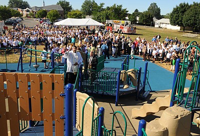 New playground blessed at St. Gregory