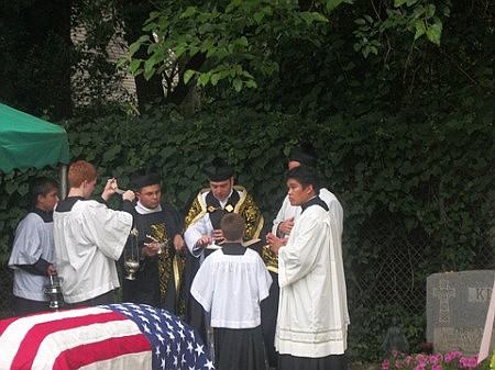 Funeral services for Michael Edgar Woodrow, father of priest 