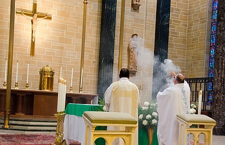 O Sacrament Most Holy':  Cathedral community celebrates new placement of tabernacle  