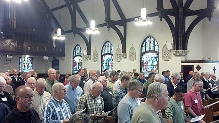 Men gathered to build community, share faith  