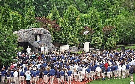 Our Lady Grotto dedicated at Notre Dame High School