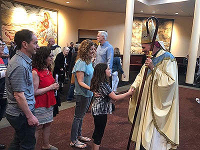 Bishop O'Connell visits Middletown parish youth for honest talk about life, vocations