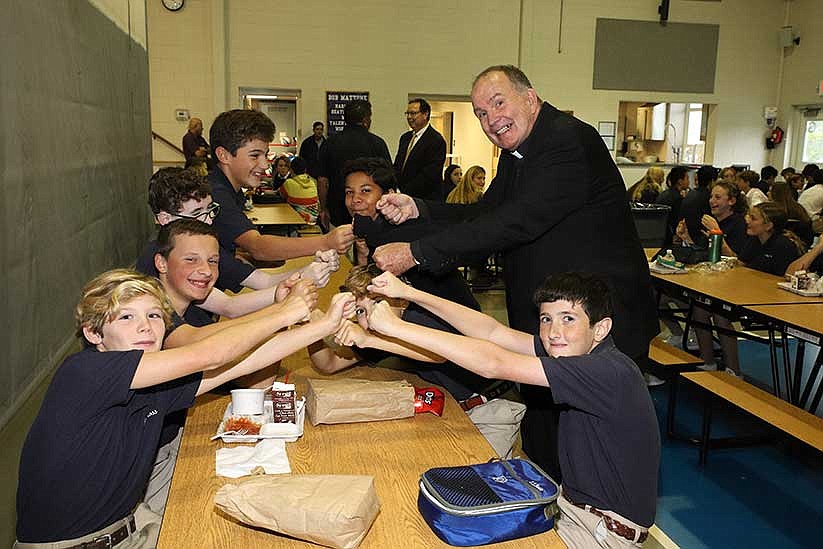 Holy Cross Academy celebrates new status with Bishop O’Connell