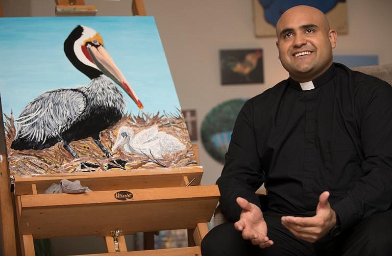 Seminarian preaches with paint; artwork 'helps out' his own prayer 