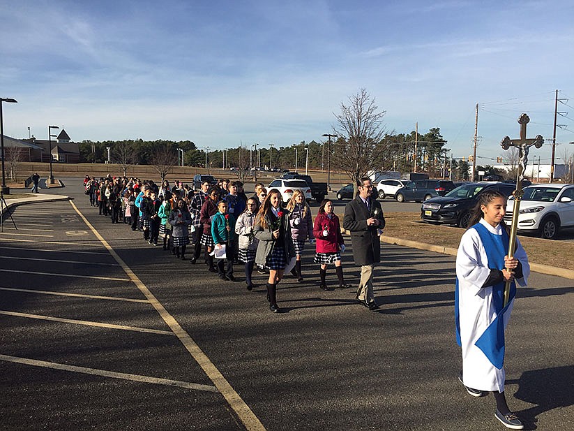 St. Mary Academy students celebrate Guadalupe Feast with procession, Rosary prayers