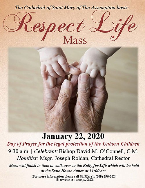 Bishop to celebrate Respect Life Mass in Trenton Cathedral