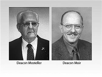 Death notices of Deacons Mosteller and Moir