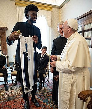 Pope meets with NBA players' union delegation at the Vatican