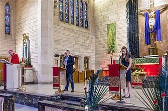 With messages of sacrifice and hope, Bishop O’Connell enters door to Holy Week