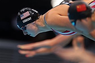 Ledecky gives shout-out to her grandparents after winning Olympic gold