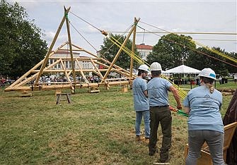 Team crafts roof truss that could help guide rebuilding of Paris cathedral