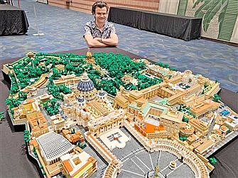  Architect turns 67,000 tiny LEGO pieces into Vatican City State replica