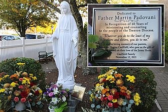 Belmar parishioner dedicates Marian statue to Father Padovani