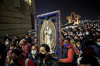 Pilgrims return to Guadalupe basilica but in smaller numbers