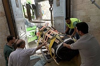 Ancient marble columns from Church of the Holy Sepulcher get a museum home