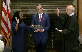 Judge Ketanji Brown Jackson is sworn in as Supreme Court justice