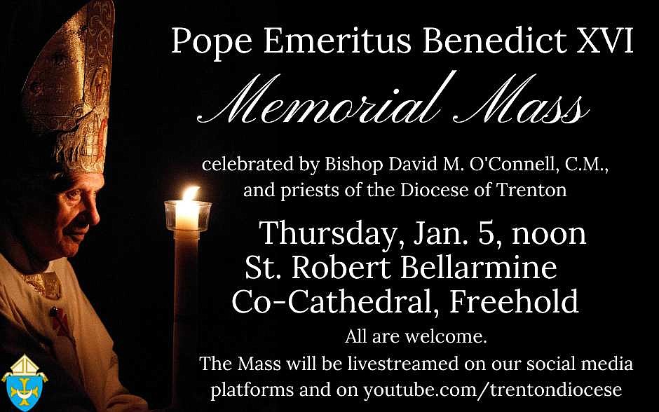 Bishop to celebrate Memorial Mass for Pope Benedict XVI