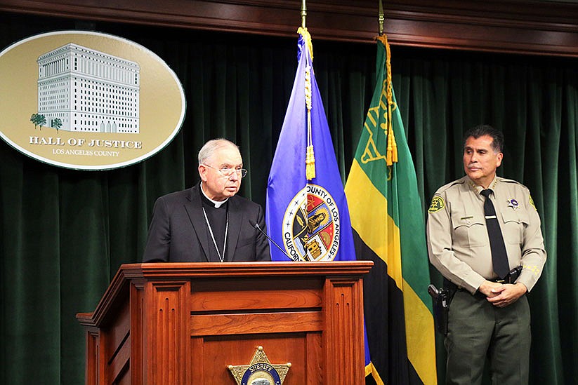 Emotional LA sheriff details arrest of suspect in shooting death of Bishop O'Connell; motive unclear