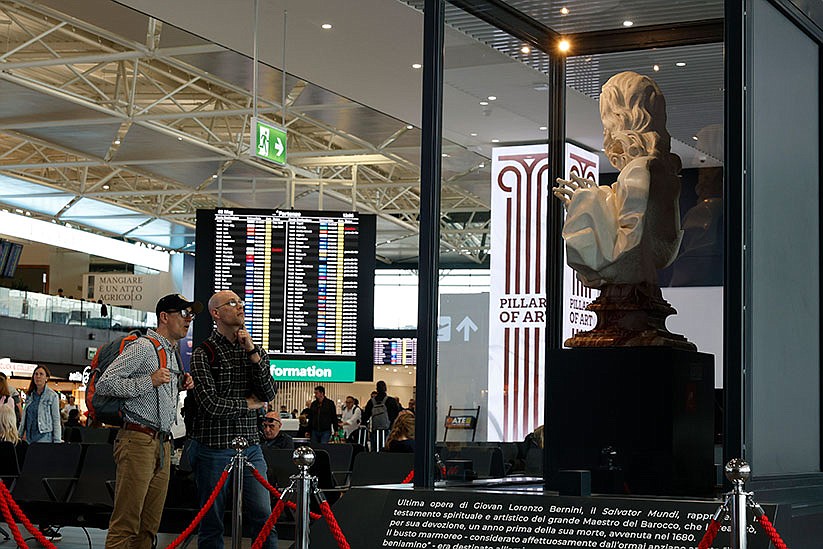The art of waiting: Rome airport displays Baroque masterpiece